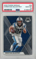 Graded 2020 Panini Mosaic Christian McCaffrey #36 Football Card PSA 10 Gem Mint