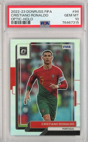 Graded 2022 Donruss FIFA Cristiano Ronaldo #94 Optic-Holo Soccer Card PSA 10 Gem Mint