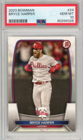 Graded 2023 Bowman Bryce Harper #24 Baseball Card PSA 10 Gem Mint