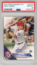 Graded 2016 Topps Opening Day Trea Turner #OD154 Rookie RC Baseball Card PSA 10 Gem Mint