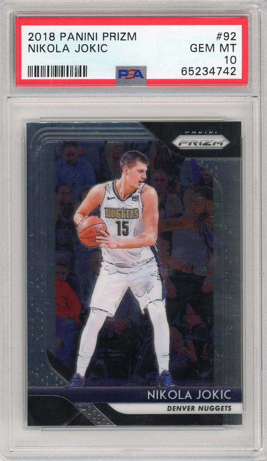 Graded 2018 Panini Prizm Nikola Jokic #92 Basketball Card PSA 10 Gem Mint
