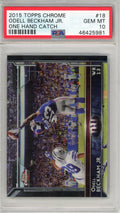 Graded 2015 Topps Chrome Odell Beckham Jr. #18 One Hand Catch Football Card PSA 10 Gem Mint