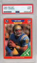 Graded 1989 Pro Set Troy Aikman #490 Rookie RC Football Card PSA 9 Mint