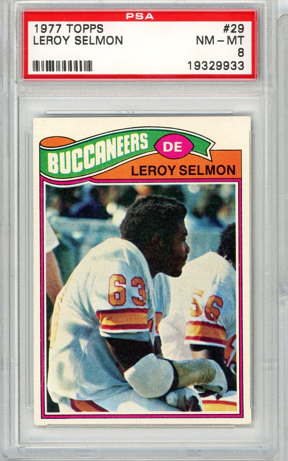 Graded 1977 Topps Leroy Lee Roy Selmon #29 Rookie RC Football Card PSA 8 NM-MT
