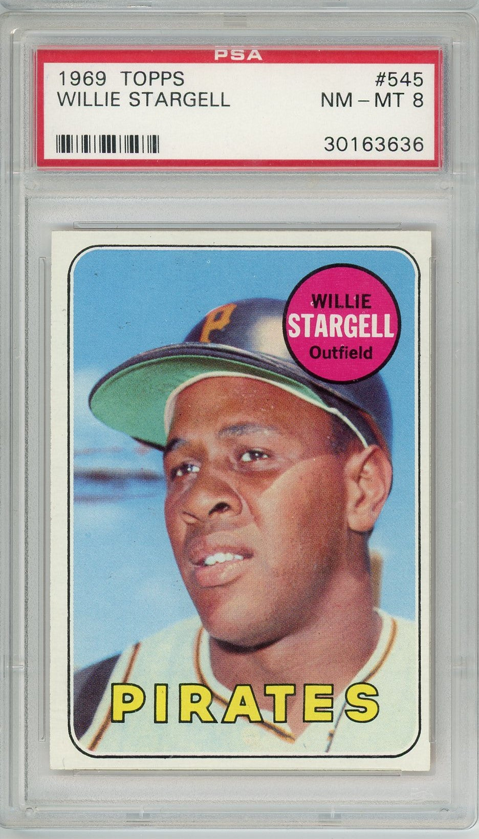 Graded 1969 Topps Willie Stargell #545 Baseball Card PSA 8 NM-MT