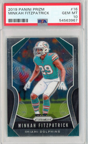 Graded 2019 Panini Prizm Minkah Fitzpatrick #16 Football Card PSA 10 Gem Mint