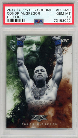 Graded 2017 Topps Chrome Conor McGregor #UFCMR Fire UFC MMA Card PSA 10 Gem Mint