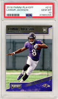 Graded 2018 Panini Playoff Lamar Jackson #212 Rookie RC Football Card PSA 10 Gem Mint
