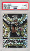 Graded 2022 Panini Prizm Chris Olave #E7 Emergent No Huddle Rookie RC Football Card PSA 10 Gem Mint