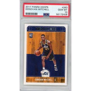 Graded 2017-18 Panini Hoops Donovan Mitchell #263 Rookie RC Basketball Card PSA 10 Gem Mint