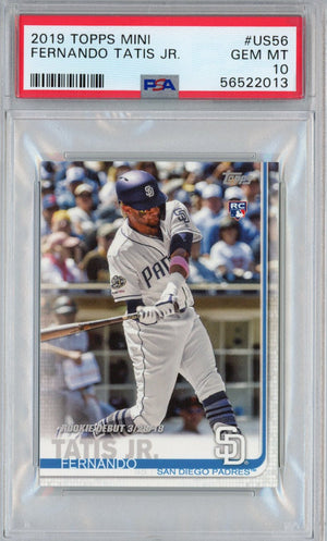 Graded 2019 Topps Mini Update Fernando Tatis Jr. #US56 Rookie RC Baseball Card PSA 10 Gem Mint