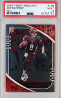 Graded 2020 Panini Absolute Joe Burrow #158 Red Rookie RC Football Card PSA 9 Mint