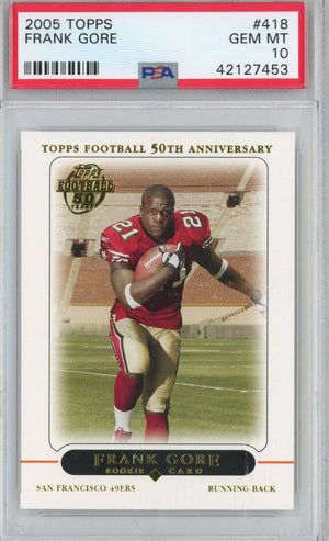 Graded 2005 Topps Frank Gore #418 Rookie RC Football Card PSA 10 Gem Mint
