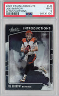 Graded 2020 Panini Absolute Joe Burrow #IJB Introductions Rookie RC Football Card PSA 9 Mint