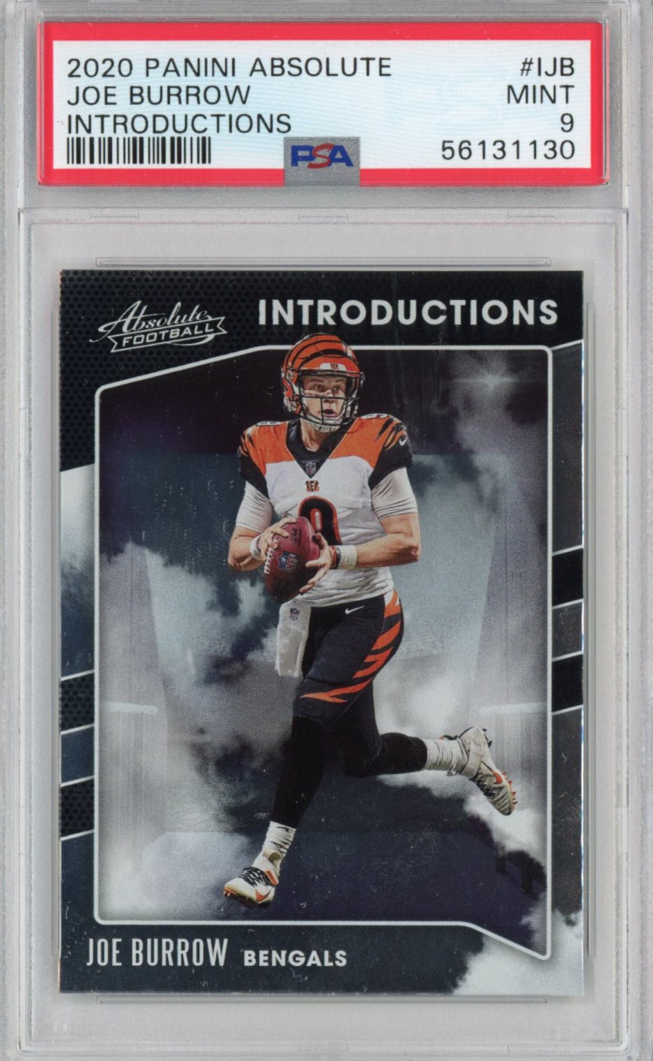Graded 2020 Panini Absolute Joe Burrow #IJB Introductions Rookie RC Football Card PSA 9 Mint