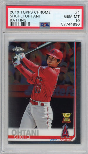 Graded 2019 Topps Chrome Shohei Ohtani #1 Batting Rookie Cup RC Baseball Card PSA 10 Gem Mint
