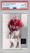 Graded 2011 Upper Deck UD SP Authentic JJ J.J. Watt #57 Rookie RC Football Card PSA 10 Gem Mint