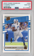 Graded 2020 Panini Donruss D'Andre Swift #309 Canvas Rookie RC Football Card PSA 10 Gem Mint