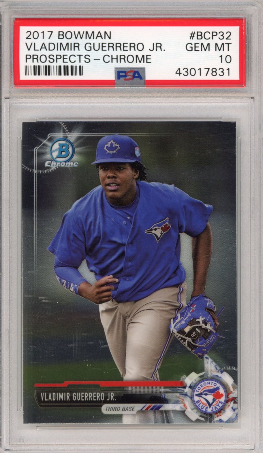 Graded 2017 Bowman Chrome Prospects Vladimir Vlad Guerrero Jr. #BCP32 Rookie RC Baseball Card PSA 10 Gem Mint