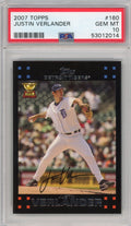 Graded 2007 Topps Justin Verlander #160 Rookie Cup RC Baseball Card PSA 10 Gem Mint