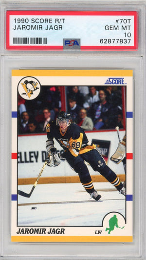 Graded 1990-91 Score R/T Rookie & Traded Jaromir Jagr #70T Rookie RC Hockey Card PSA 10 Gem Mint
