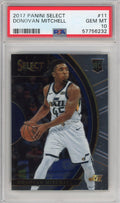 Graded 2017-18 Panini Select Donovan Mitchell #11 Concourse Rookie RC Basketball Card PSA 10 Gem Mint