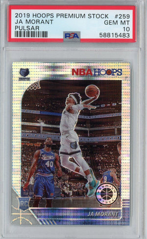 Graded 2019-20 Panini Hoops Premium Stock Ja Morant #259 Pulsar Rookie RC Basketball Card PSA 10 Gem Mint