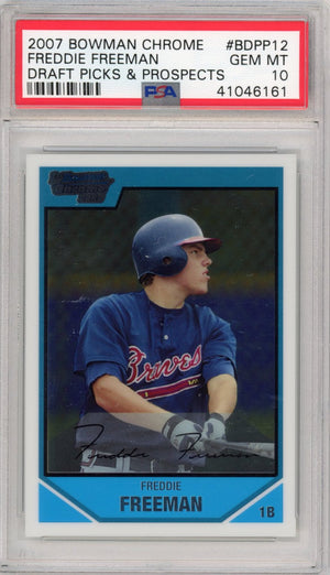 Graded 2007 Bowman Chrome Draft Picks & Prospects Freddie Freeman #BDPP12 Rookie RC Baseball Card PSA 10 Gem Mint