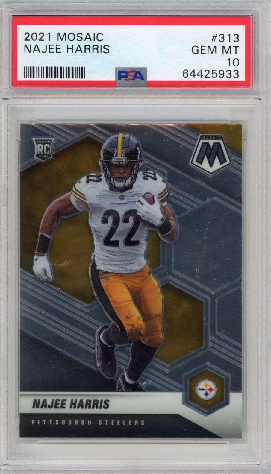 Graded 2021 Panini Mosaic Najee Harris #313 Rookie RC Football Card PSA 10 Gem Mint
