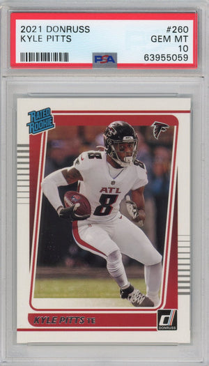 Graded 2021 Panini Donruss Kyle Pitts #260 Rookie RC Football Card PSA 10 Gem Mint
