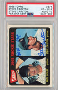 Graded 1965 Topps Steve Carlton HOF 94 #477 Rookie RC Baseball Card PSA 4 VG-EX Auto Grade PSA 10 Gem Mint