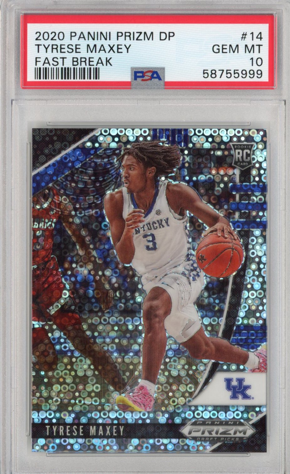 Graded 2020-21 Panini Prizm DP Draft Picks Tyrese Maxey #14 Fast Break Rookie RC Basketball Card PSA 10 Gem Mint