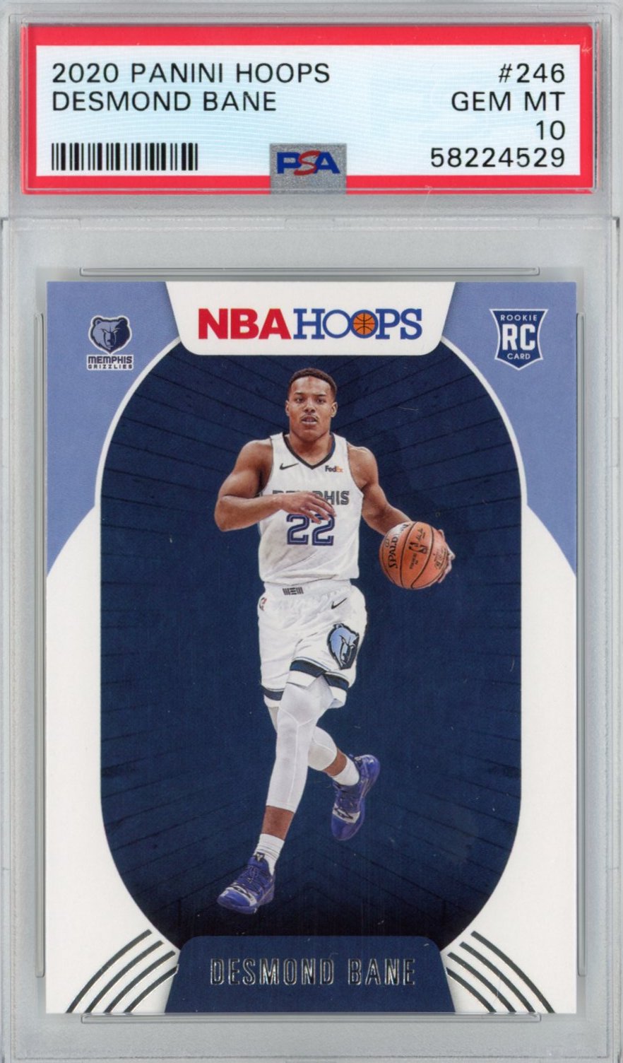 Graded 2020-21 Panini Hoops Desmond Bane #246 Rookie RC Basketball Card PSA 10 Gem Mint