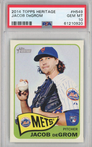 Graded 2014 Topps Heritage Jacob DeGrom #H549 Rookie RC Baseball Card PSA 10 Gem Mint