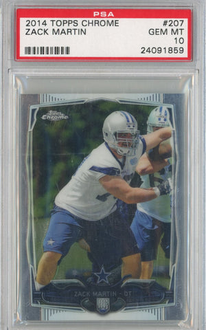 Graded 2016 Topps Chrome Zack Martin #207 Rookie RC Football Card PSA 10 Gem Mint