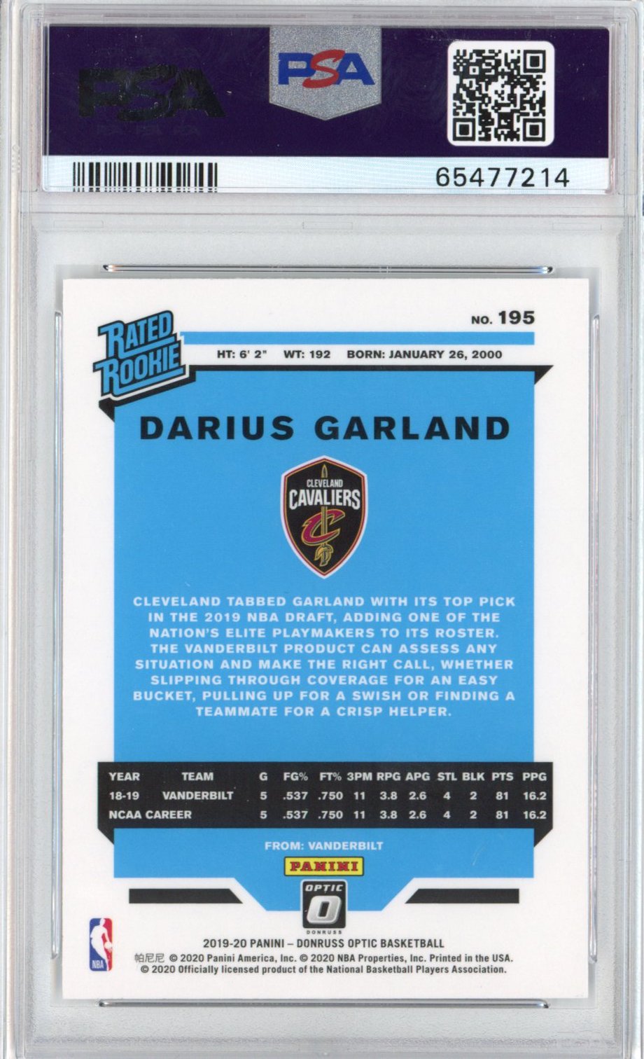 Graded 2019-20 Panini Donruss Optic Darius Garland #195 Rookie RC Basketball Card PSA 10 Gem Mint
