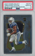 Graded 2020 Panini Select Jonathan Taylor #SCR16 Certified Rookie RC Football Card PSA 10 Gem Mint