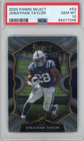 Graded 2020 Panini Select Jonathan Taylor #53 Rookie RC Football Card PSA 10 Gem Mint