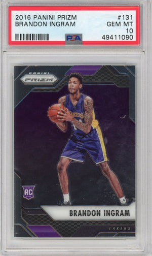Graded 2016-17 Panini Prizm Brandon Ingram #131 Rookie RC Basketball Card PSA 10 Gem Mint