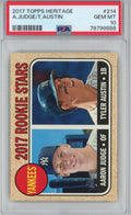Graded 2017 Topps Heritage Aaron Judge Tyler Austin #214 Rookie RC Baseball Card PSA 10 Gem Mint