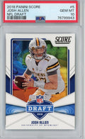 Graded 2018 Panini Score Josh Allen #5 NFL Draft Rookie RC Football Card PSA 10 Gem Mint