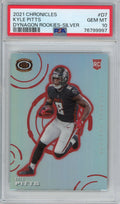 Graded 2021 Panini Chronicles Kyle Pitts #D7 Dynagon Silver Prizm Rookie RC Football Card PSA 10 Gem Mint