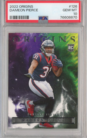 Graded 2022 Panini Origins Dameon Pierce #126 Rookie RC Football Card PSA 10 Gem Mint