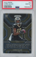 Graded 2022 Panini Prizm Chris Olave #E7 Emergent Rookie RC Football Card PSA 10 Gem Mint