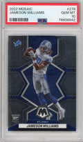 Graded 2022 Panini Mosaic Jameson Williams #278 Rookie RC Football Card PSA 10