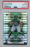 Graded 2022 Panini Mosaic Breece Hall #283 Silver Rookie RC Football Card PSA 10 Gem Mint