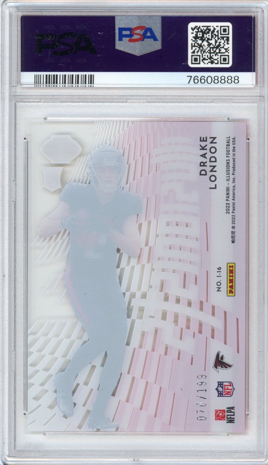 Graded 2022 Panini Illusions Drake London #I16 Illusionists Red Rookie RC Football Card PSA 10 Gem Mint