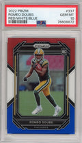 Graded 2022 Panini Prizm Romeo Doubs #337 Red White Blue Rookie RC Football Card PSA 10 Gem Mint