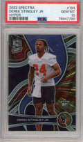 Graded 2022 Panini Spectra Derek Stingley Jr. #194 Hyper Prizm #/75 Rookie RC Football Card PSA 10 Gem Mint