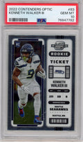Graded 2022 Panini Contenders Optic Kenneth Walker III #83 Rookie RC Football Card PSA 10 Gem Mint